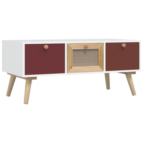 vidaXL Table basse avec tiroirs 80x40x35,5 cm bois d'ing&eacute;nierie