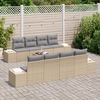 vidaXL Ensemble de canap&eacute; de jardin 7 pcs Beige et Gris clair