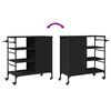 vidaXL Chariot de cuisine noir 87,5x38,5x84,5 cm bois d'ingénierie