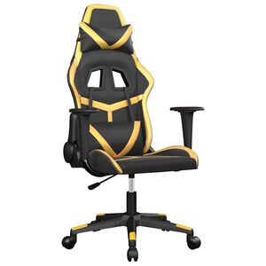 vidaXL Chaise de jeu de massage Noir et dor&eacute; Similicuir