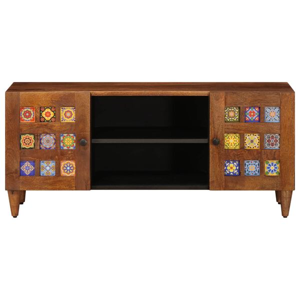 vidaXL Meuble TV Noyer 105 x 33 x 46 cm Bois de mangue massif