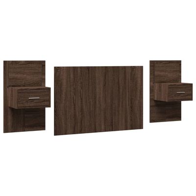 vidaXL Tête de lit avec armoires chêne marron 120 cm bois d'ingénierie