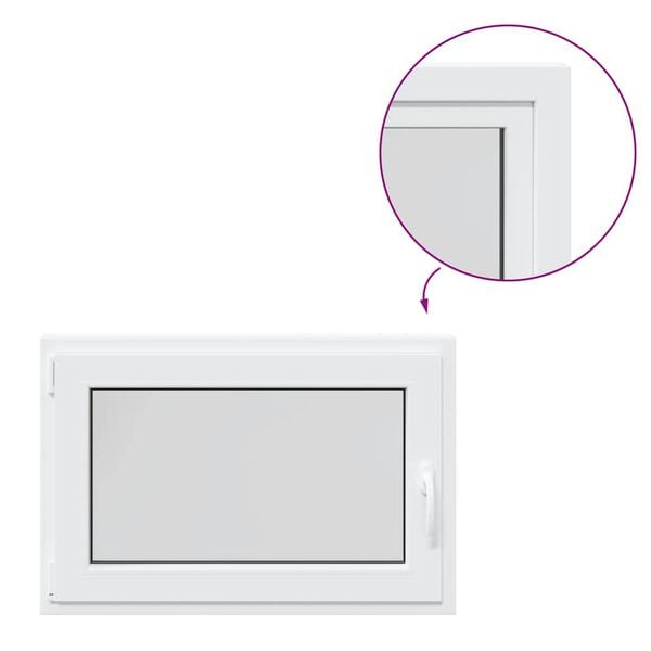 vidaXL Fenêtre de sous-sol« RISOR » 90 x 70 cm oscillo-battante DIN gauche blanche