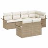 vidaXL Ensemble de canap&eacute; de jardin 7 pc Beige Poly rotin