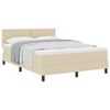 vidaXL Lit &agrave; ressorts avec matelas Cr&egrave;me 140 x 200 cm tissu