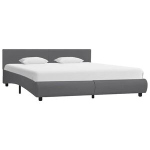 vidaXL Cadre de lit avec LED sans matelas Gris Similicuir 180x200 cm