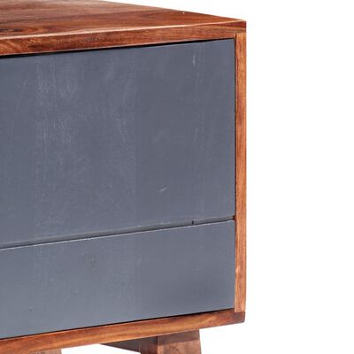 vidaXL Meuble TV gris 140x30x45 cm bois solide