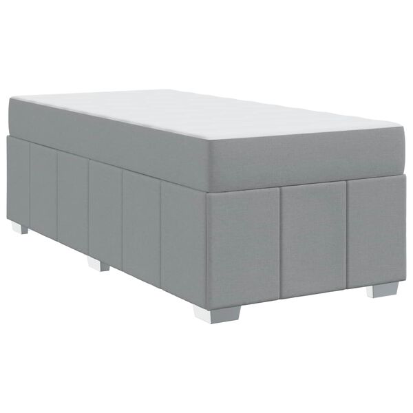 vidaXL Cadre de lit avec matelas Gris clair 90 x 200 cm tissu