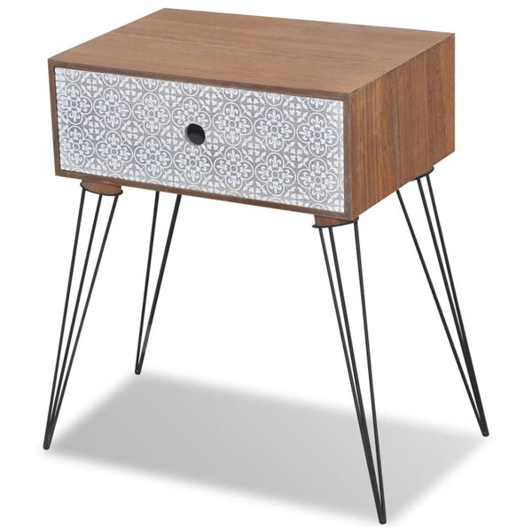 vidaXL Tables de chevet avec tiroir 2 pcs Marron