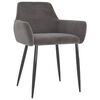 vidaXL Chaises &agrave; manger lot de 4 Gris fonc&eacute; Velours