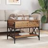 vidaXL Table basse Bois Ancien 70x50x50cm Bois d'ing&eacute;nierie