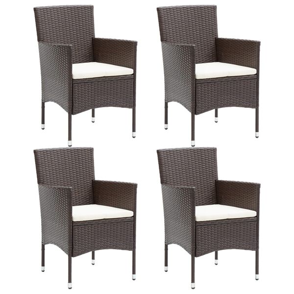 vidaXL Ensemble &agrave; manger de jardin 5 pcs Marron