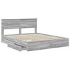 vidaXL Lit de Rangement Gris Sonoma 160 x 200 cm Bois d'ing&eacute;nierie
