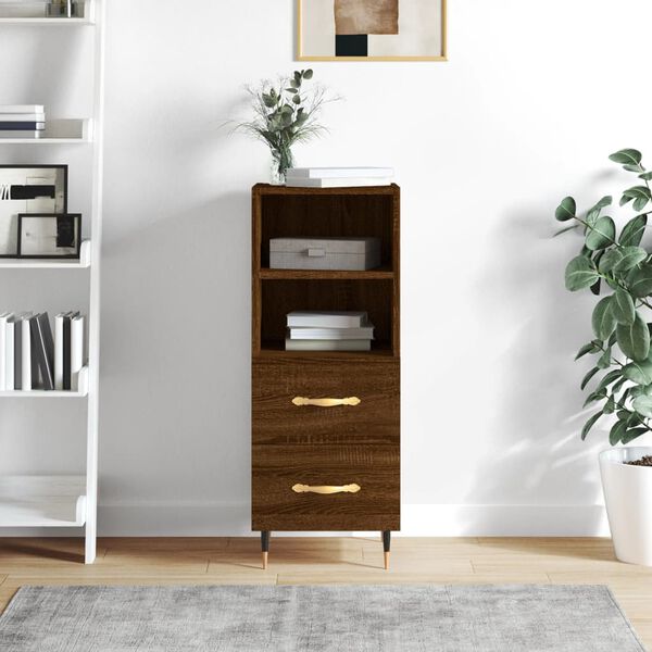 vidaXL Buffet Ch&ecirc;ne marron 34,5x34x90 cm Bois d'ing&eacute;nierie
