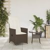 vidaXL Chaise inclinable de jardin avec coussins marron résine tressée