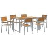 vidaXL Ensemble de salle &agrave; manger pour jardin 7 pc Gris