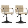vidaXL Chaises pivotantes &agrave; manger lot de 2 cr&egrave;me velours