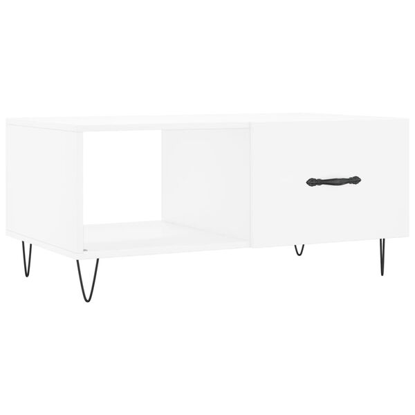 vidaXL Table basse blanc 90x50x40 cm bois d'ing&eacute;nierie