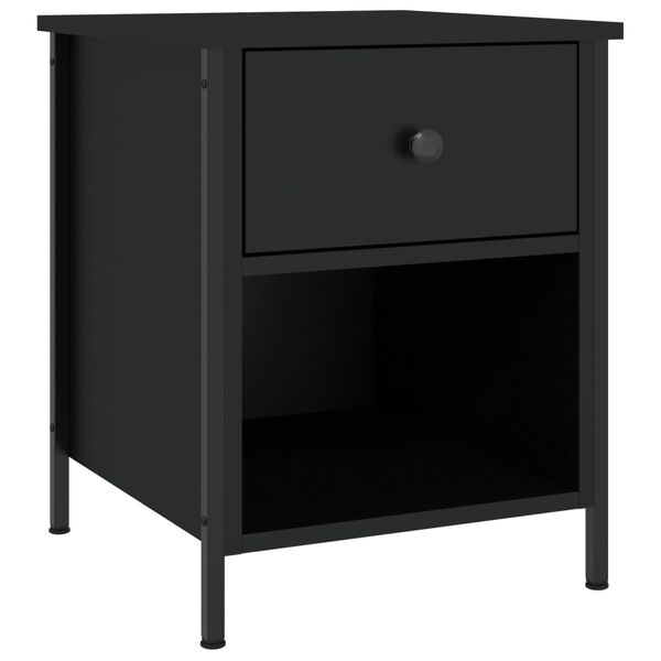 vidaXL Tables de chevet 2 pcs noir 40x42x50 cm bois d&rsquo;ing&eacute;nierie