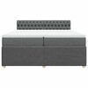 vidaXL Sommier &agrave; lattes de lit avec matelas Gris fonc&eacute; 200x200cm Tissu