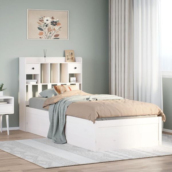 vidaXL Cadre de lit sans matelas blanc 90x200 cm bois de pin massif