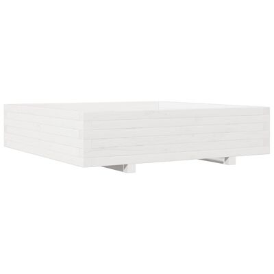 vidaXL Jardinière blanc 100x100x26,5 cm bois de pin massif