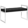 vidaXL Banc 97 cm Noir Velours et acier inoxydable