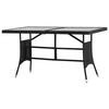 vidaXL Table de jardin Noir 140x80x74 cm R&eacute;sine tress&eacute;e
