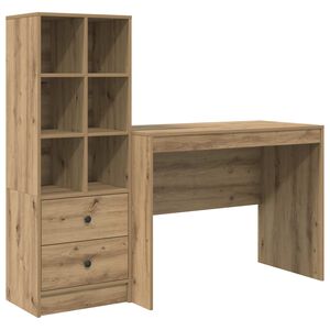 vidaXL Bureau Ch&ecirc;ne artisanal 145.5 x 50 x 127 cm 2 pc