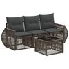 vidaXL Ensemble de canap&eacute; de jardin 4 pcs Gris et Gris fonc&eacute; polyrotin
