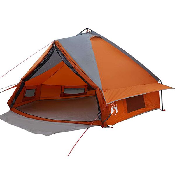 vidaXL Tente tipi avec toit Gris et orange 490 x 410 x 210 cm