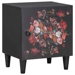 vidaXL Cabinet de chevet avec porte Noir 40 x 33 x 46 cm