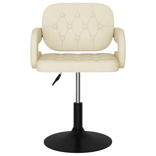 vidaXL Chaises pivotantes &agrave; manger lot de 2 Cr&egrave;me Tissu