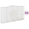 vidaXL Paniers &agrave; gabions arqu&eacute;s 4 pcs 400x50x220/240 cm Fer galvanis&eacute;