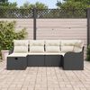 vidaXL Ensemble de canapé de jardin avec coussin 6 pcs Noir Poly rotin