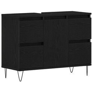 vidaXL Meuble de Lavabo de Salle de Bain Ch&ecirc;ne noir 80 x 33 x 60 cm