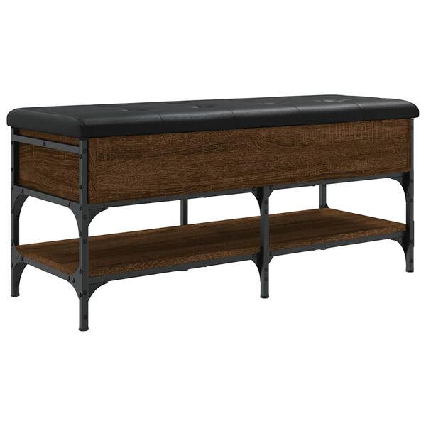 vidaXL Banc &agrave; chaussures ch&ecirc;ne marron 102x42x45 cm bois d'ing&eacute;nierie