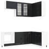 vidaXL Unit&eacute; de cuisine PORTO 8 pcs Noir Bois d'ing&eacute;nierie