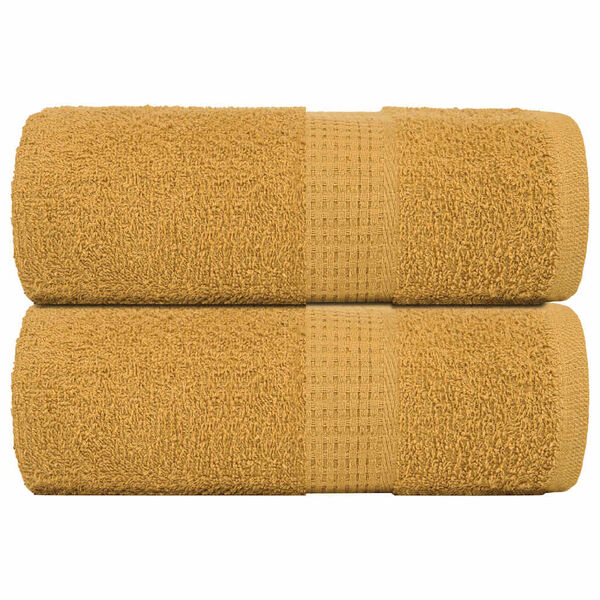 vidaXL Serviettes de toilette FROGN 2 pi&egrave;ces Or 30x30 cm 360 g/m&sup2;