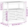 vidaXL Table de rempotage avec &eacute;tag&egrave;res 82,5x45x81 cm bois massif pin