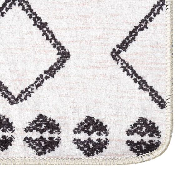 vidaXL Tapis lavable 80x300 cm Noir et blanc