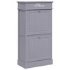 vidaXL Armoire &agrave; chaussures Gris 50 x 28 x 98 cm Bois de Paulownia