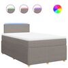 vidaXL Sommier &agrave; lattes de lit avec matelas taupe 120x190 cm tissu