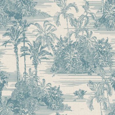 DUTCH WALLCOVERINGS Papier peint Tropical Beige et bleu clair