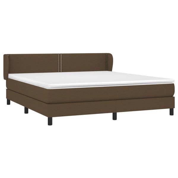 vidaXL Sommier &agrave; lattes de lit avec matelas Marron fonc&eacute; 180x200 cm