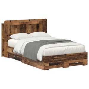 vidaXL Cadre de lit avec rangement Bois ancien 120 x 190 cm