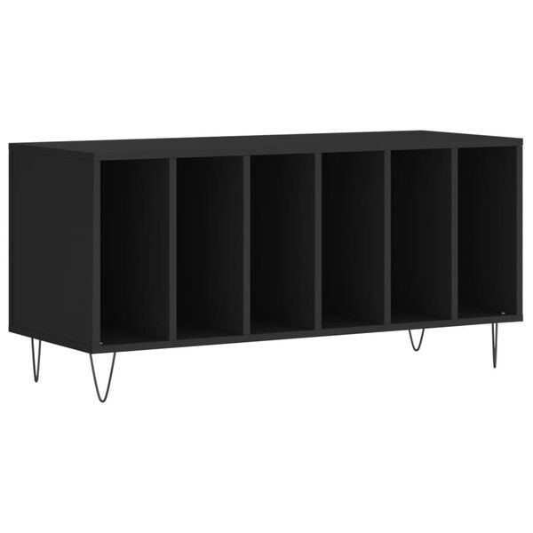 vidaXL Armoire &agrave; disques noir 100x38x48 cm bois d'ing&eacute;nierie
