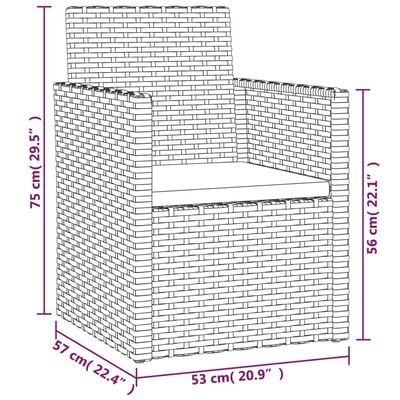 vidaXL Mobilier d'extérieur 4 pcs avec coussins Résine tressée Gris