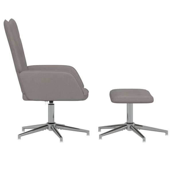 vidaXL Chaise de relaxation avec tabouret Taupe Tissu