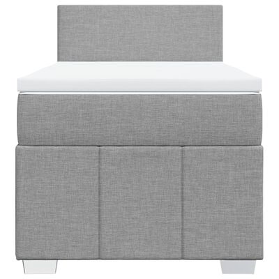 vidaXL Sommier à lattes de lit avec matelas Gris clair 100x200cm Tissu